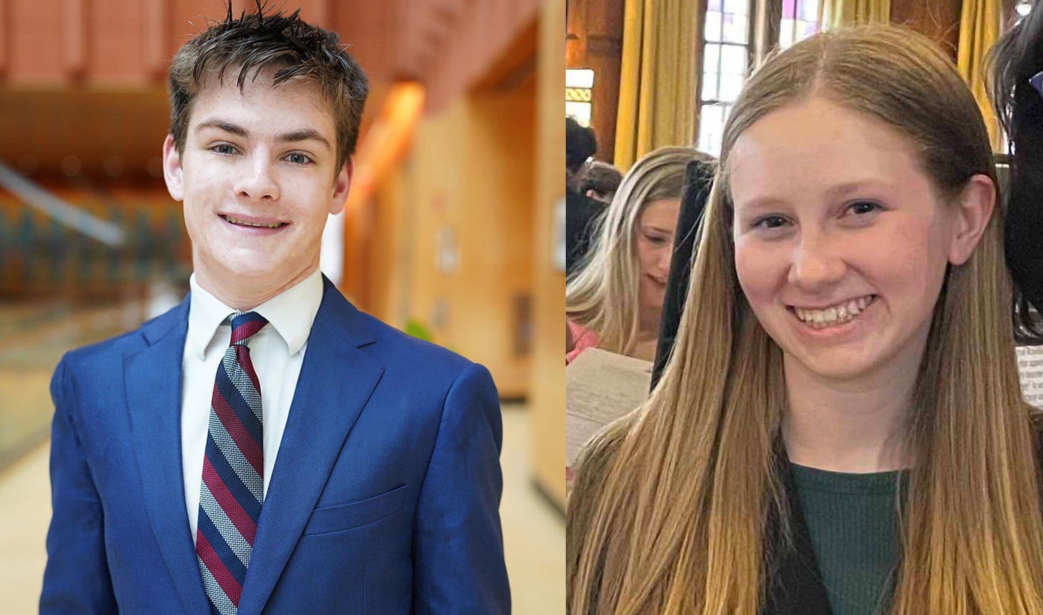Carson Downer & Alyssa Tisch group shot group of young people standing with their backs turned